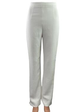 Kookai Oyster Tailored Women White High Rise Straight Leg Trousers Pants Size 34